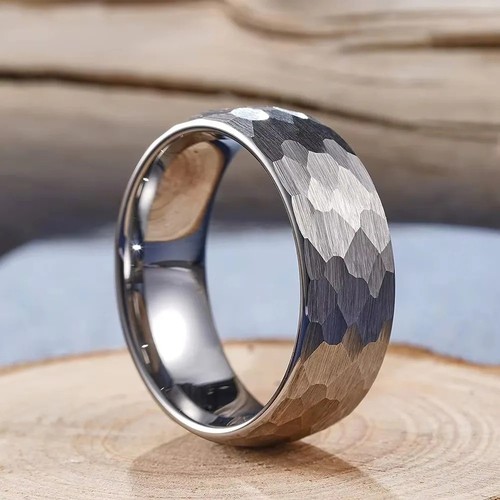 8mm hammered stainless steel - stainless,