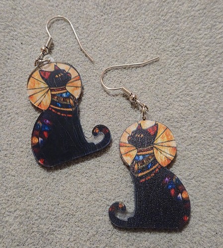 Egyptian cat earrings - egyptian,