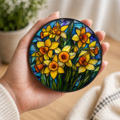 Daffodil stained glass effect - stained,