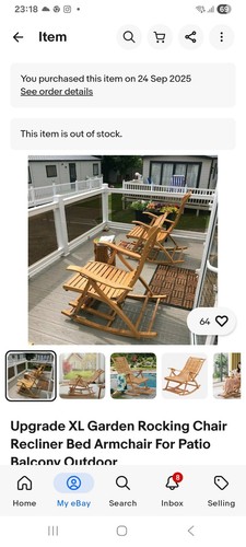 New boxed bamboo rocking - new,