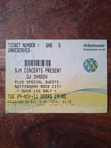 Shadow vintage gig - dj, ticket