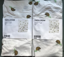 Ikea Trolldom Fitted Cot Sheets 60x120cm Hedgehog pattern SET of 2 Cotton White