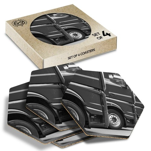 Hexagon coasters bw - hexagon,