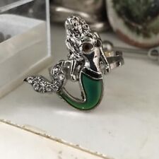 Mood Stone Mermaid Silver Tone Ring Fits Size Up To Q BUY 1 GET 1 FREE