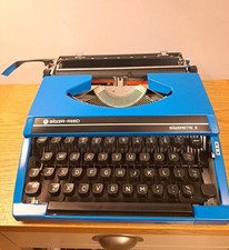 Silver Reed Silverette II Vintage Typewriter with Hard Case Blue Tested Working