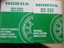 2 Genuine HONDA motorcycle NX500 NX650 Workshop Manuals "Addendum" 1995 & 1997