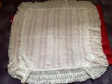Baby Blanket/Shawl (Christening) - White. (Used Once) 38.5 X 35 Inches