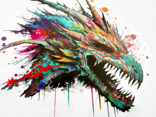 Colorful dragon head inch - 2x,