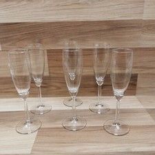 Set of 6 Clear Glass Champagne