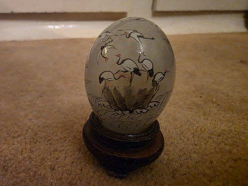 Vintage egg reverse painted - vintage,