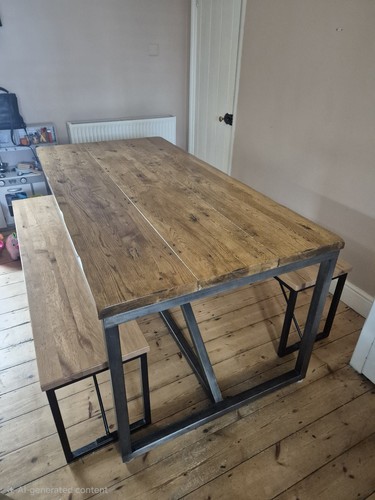 Large wooden dining table and - dining,