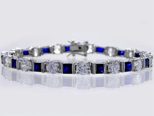 Blue sapphire diamond 14k - &,