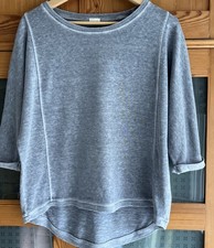 Poetry Scoop Neck Hemp/Cotton T-Shirt Size 10 Grey 