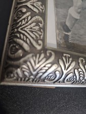 Antique Wood Frame with Silver Pattern Photo Frame Derek DOOLEY AUTOGRAPH LONDON