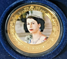 2013 CORONATION JUBILEE 65mm coin - COOK ISLANDS 5 DOLLAR SEALED COIN - BOXED.