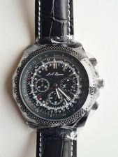 L.A Banus, black chronograph watch, New still in packaging.