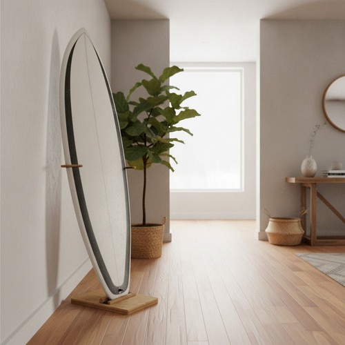 Bamboo surfboard stand - bamboo,