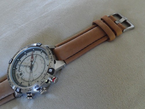 Brown leather watch strap - leather, for