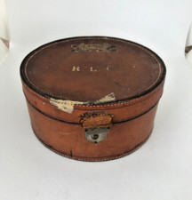 Antique Leather Collar Box - with Imperfections