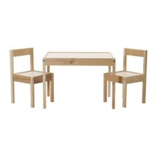 Ikea Latt Childrens wooden pine table & 2 chairs set   NEW 501.784.11