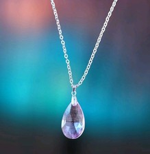 Pink Teardrop Crystal Necklace