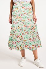 Ex Bonmarche Soft Stretch Floral Midi Skirt with inner Lining