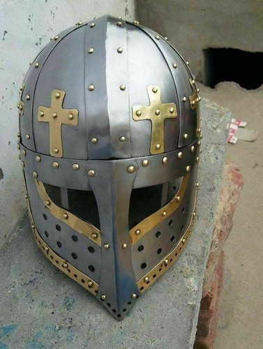Medieval steel helmet crusader - medieval,