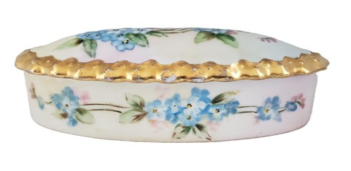 Antique porcelain trinket box - porcelain,