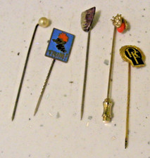 Vintage 5 stick tie pins cravat pin scarf pin lady bird theatre mask etc