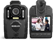 BOBLOV KJ25 1080P 12GB Body Camera, Night Vision Body Worn Camera with Pre/Post-