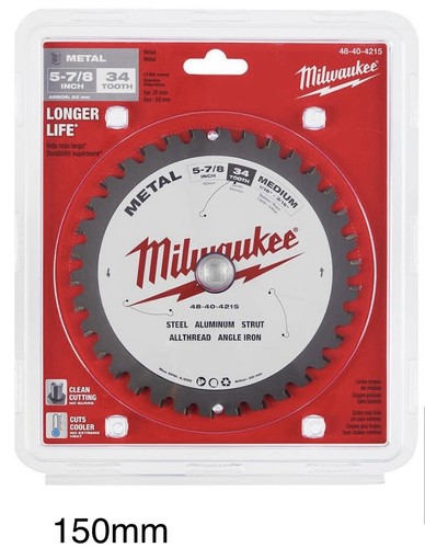 Milwaukee 150mm 34t - 150mm(, 5-7/8")