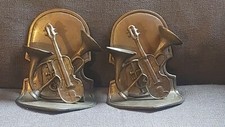 VTG Brass Musical Instruments BOOKENDS Andrea by Sadek Pair Horns Bass SET of 2