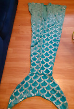 ADULT MERMAID TAIL BLANKET GREEN FANCYDRESS COSTUME PHOTO