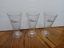 3 x Cadbury Chocolate Sundae Dimpled Glasses 17cm Tall - Ice Cream Milkshake