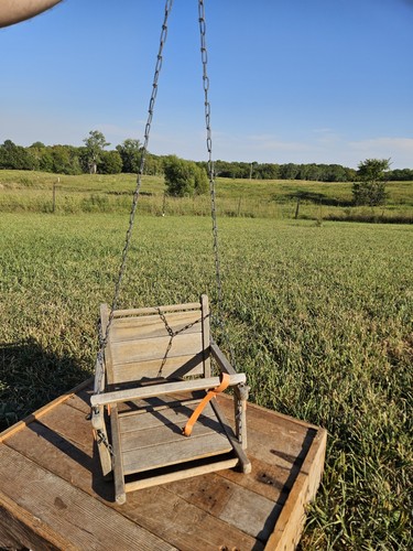 Vintage wood child swing seat - wood,