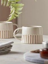 Four Fluted Striped Mugs