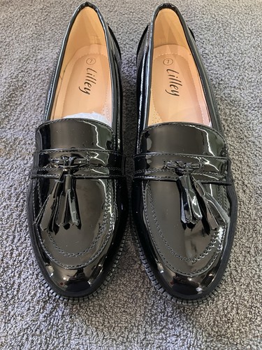 Ladies black loafers with - ladies,