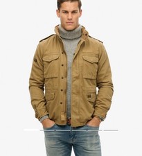 Superdry Men's Rookie Jacket XXL 2XL Beige Brown Field Edition Smock Camo Khaki