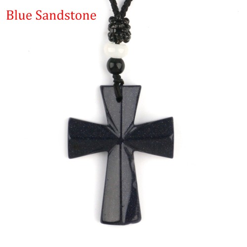 Natural crystal cross - natural, pendant
