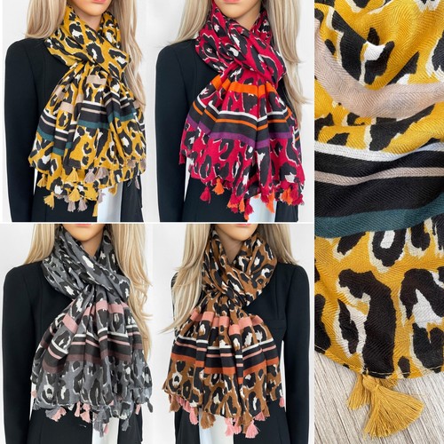 Ladies leopard print scarf - ladies,