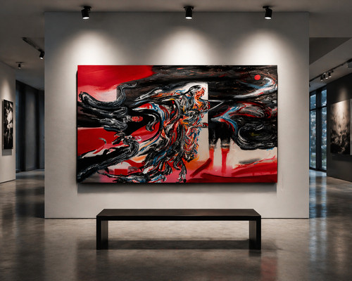 Large abstract figurative oil - large,