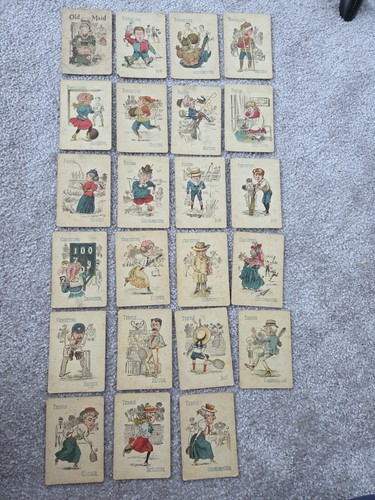 Antique old maid card game - "old,