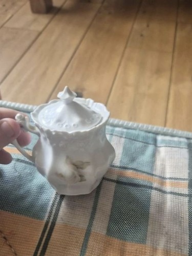White ceramic floral victorian - ceramic,