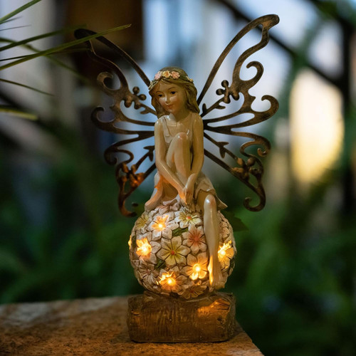 Solar fairy statue - fairy, garden