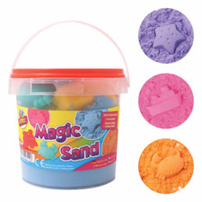 Sand Magic Play 1kg Play Carry Tub Set Sand 6 Moulds Squeeze Sand With Tools