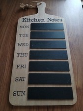 Large Wooden Kitchen Notes Days of the Week Hanging Chalk Board 65cnx30cm