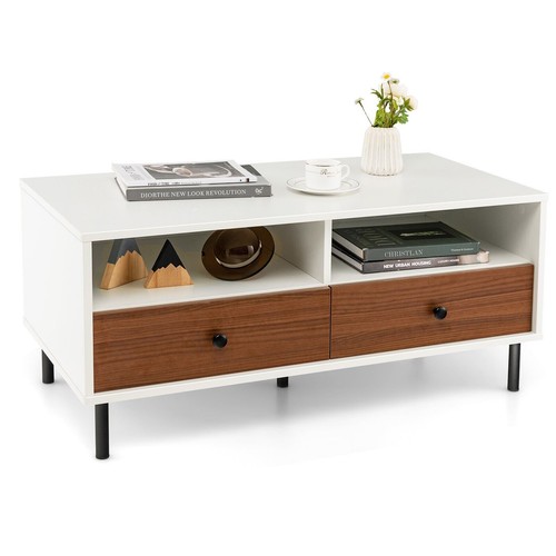 Coffee table white 100x50x45cm - coffee,