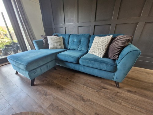 Three seater teal velvet - three-seater,