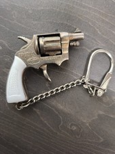 Trueno Vintage Gun Keyring Revolver Style Cap Gun Keychain Rare Collectable 