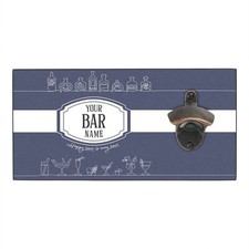 Personalised Wall Bottle Opener Plaque For Pub Home Bar,  Happy Hour Every Hour